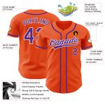 Custom Baseball Jersey Authentic Style 8254 - Orange Purple White Color Design Custom Orange Purple-White Authentic Baseball