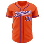 Custom Baseball Jersey Authentic Style 8254 - Orange Purple White Color Design Custom Orange Purple-White Authentic Baseball