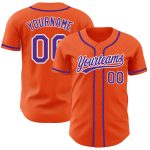 Custom Baseball Jersey Authentic Style 8254 - Orange Purple White Color Design Custom Orange Purple-White Authentic Baseball