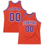 Custom Basketball Jersey - Authentic Orange Purple White Throwback Design Custom Orange Purple-White Authentic Throwback