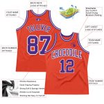 Custom Basketball Jersey - Authentic Orange Purple White Throwback Design Custom Orange Purple-White Authentic Throwback