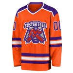 Custom Hockey Jersey - Orange Purple White Design for Fans and Players Custom Orange Purple-White Hockey Jersey