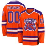 Custom Hockey Jersey - Orange Purple White Design for Fans and Players Custom Orange Purple-White Hockey Jersey