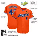 Custom Orange Black Baseball Jersey | Authentic Royal-Black Design Custom Orange Royal-Black Authentic Baseball Jersey