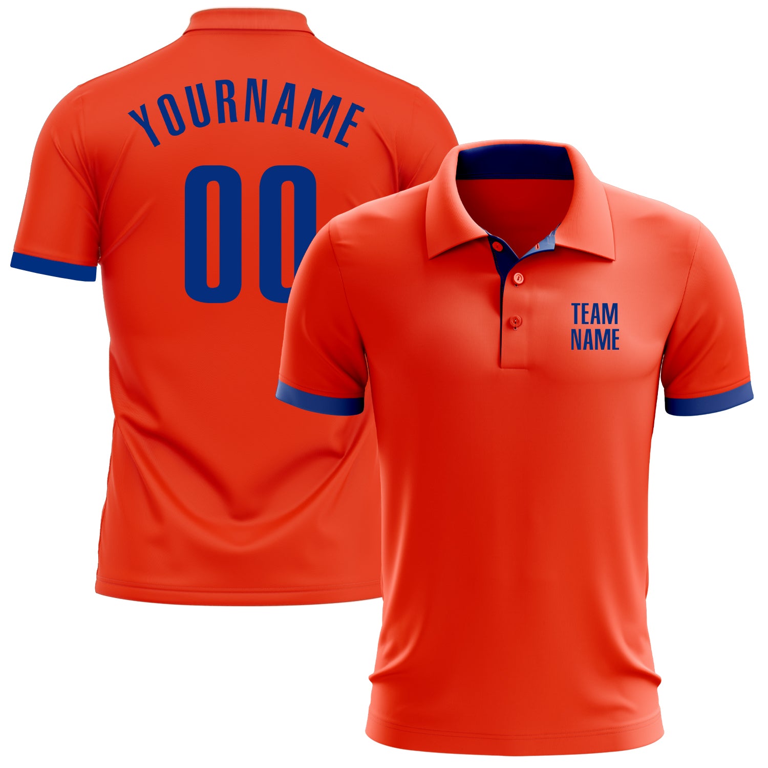 Custom Orange Royal Performance Golf Polo Shirt Custom Orange Performance Golf Polo Shirt for Men - Lightweight, Breathable, Stylish Custom Orange Royal Performance Golf