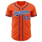 Orange Custom Authentic Baseball Jersey - Royal and White Design Custom Orange Royal-White Authentic Baseball Jersey