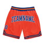 Custom Orange Basketball Shorts - Authentic Royal-White Throwback Design Custom Orange Royal-White Authentic Throwback Basketball