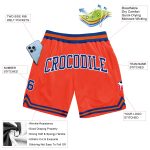 Custom Orange Basketball Shorts - Authentic Royal-White Throwback Design Custom Orange Royal-White Authentic Throwback Basketball