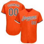 Custom Orange Steel Gray-White Authentic Baseball Jersey for Men - Premium Quality Apparel Custom Orange Steel Gray-White