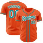 Custom Orange and Teal Baseball Jersey - Authentic Design for Sports Fans Custom Orange Teal-White Authentic Baseball Jersey
