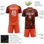 Custom Orange Black White Soccer Jersey Sublimation Uniform for Adults Custom Orange White-Black Sublimation Soccer Uniform