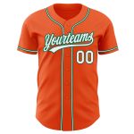 Custom Orange White Kelly Green Baseball Jersey - Authentic Team Apparel Custom Orange White-Kelly Green Authentic Baseball