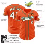 Custom Orange White Kelly Green Baseball Jersey - Authentic Team Apparel Custom Orange White-Kelly Green Authentic Baseball