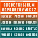 Custom orange, white and teal fade soccer jersey, side view