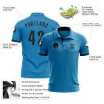 Panther Blue Black Performance Golf Polo Shirt - Custom Men's Golf Apparel Custom Panther Blue Black Performance Golf Polo