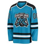 Custom Panther Hockey Jersey Blue Black White - Personalized Hockey Gear Custom Panther Blue Black-White Hockey Jersey