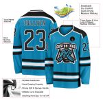 Custom Panther Hockey Jersey Blue Black White - Personalized Hockey Gear Custom Panther Blue Black-White Hockey Jersey