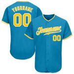 Panther Blue Gold White Baseball Jersey - Custom Authentic Design Custom Panther Blue Gold-White Authentic Baseball Jersey