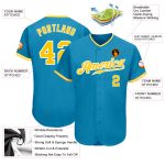 Panther Blue Gold White Baseball Jersey - Custom Authentic Design Custom Panther Blue Gold-White Authentic Baseball Jersey