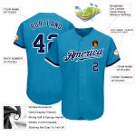 Panther Blue Navy White Custom Baseball Jersey - Authentic Team Apparel Custom Panther Blue Navy-White Authentic Baseball