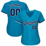 Panther Blue Navy White Custom Baseball Jersey - Authentic Team Apparel Custom Panther Blue Navy-White Authentic Baseball