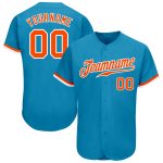 Panther Blue Orange White Authentic Baseball Jersey Custom Design Classic Sports Apparel Custom Panther Blue Orange-White