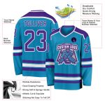 Panther Hockey Jersey Custom Blue Purple White Design - Personalized Team Sports Jersey Custom Panther Blue Purple-White