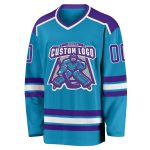 Panther Hockey Jersey Custom Blue Purple White Design - Personalized Team Sports Jersey Custom Panther Blue Purple-White