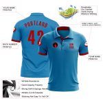 Custom Panther Blue Red Performance Golf Polo Shirt for Men - Stylish Athletic Wear Custom Panther Blue Red Performance Golf