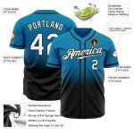 Panther Blue Black White Authentic Fade Fashion Baseball Jersey - Custom Design Custom Panther Blue White-Black Authentic