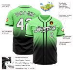 Custom Pea Green Baseball Jersey Authentic Fade White-Black Fashion Custom Pea Green White-Black Authentic Fade Fashion Baseball