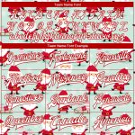 Custom Pea Green Red White 3D Varsity Letterman Bomber Jacket - Full-Snap Christmas Style Custom Pea Green White-Red Christmas