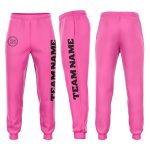 Pink Black Fleece Joggers Customizable Sweatpants for Comfort and Style Custom Pink Black Fleece Jogger Sweatpants