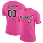 Performance T-Shirt for Custom Pink and Black-White Design, Ideal for Sports and Activities Custom Pink Black-White Performance