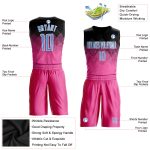 Custom Basketball Jersey Sublimation Round Neck Pink Light Blue Black White Custom Pink Light Blue Black-White Round Neck