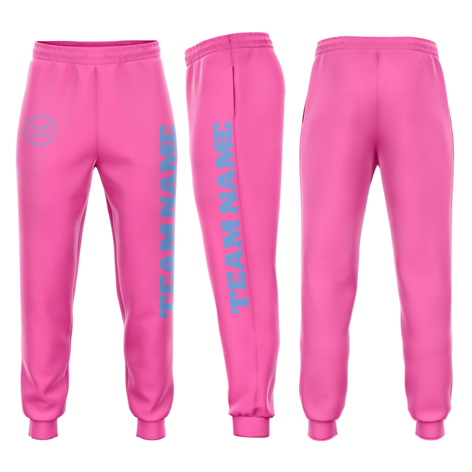 Custom Pink Light Blue Fleece Jogger Sweatpants Custom Fleece Jogger Sweatpants in Pink and Light Blue for Women Custom Pink Light Blue Fleece Jogger Sweatpants