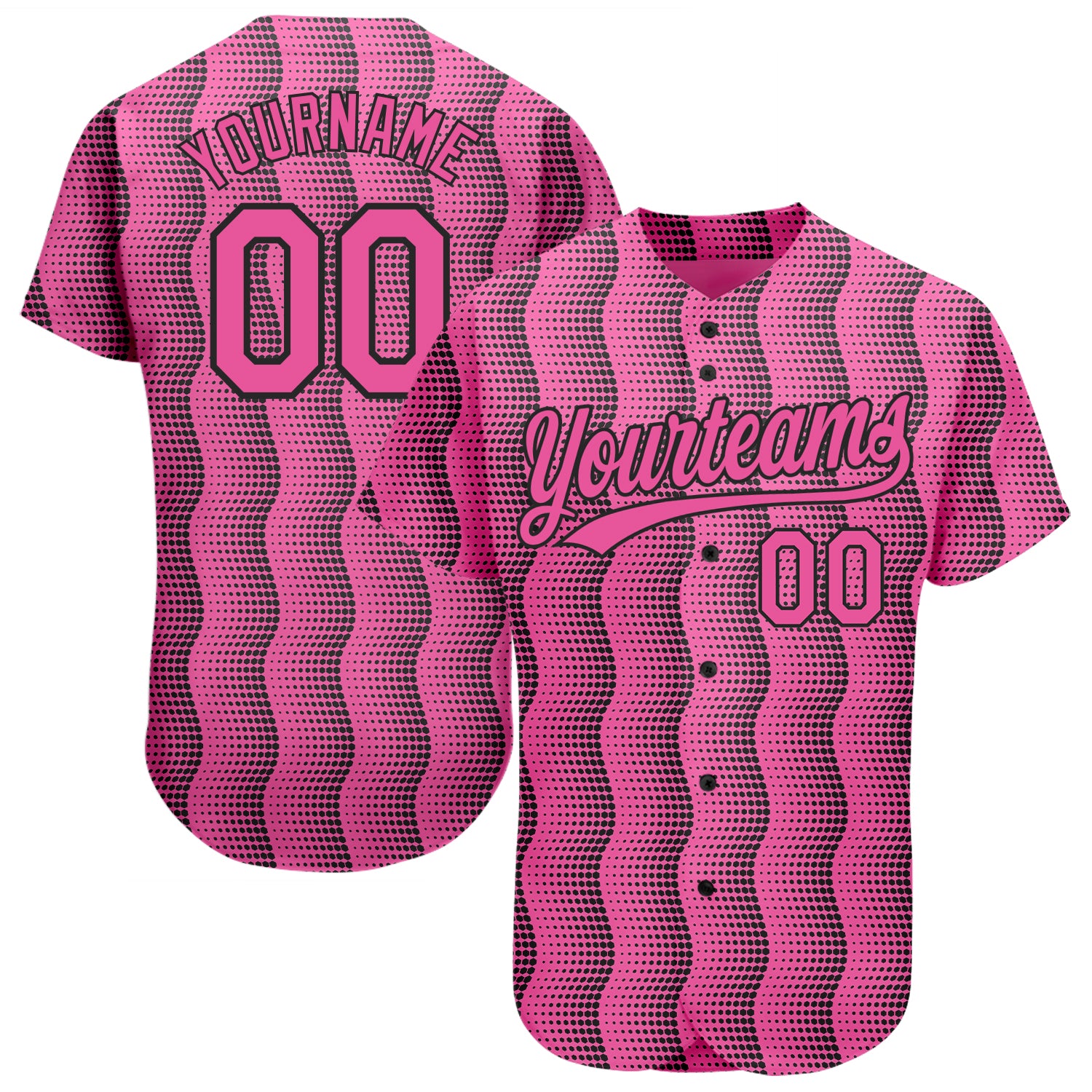 Custom Pink Black 3D Pattern Baseball Jersey - Authentic Design for Fans Custom Pink Pink-Black 3D Pattern Design Authentic