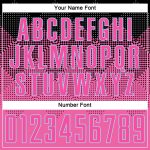 Custom pink and black soccer jersey, flat lay