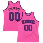 Custom Authentic Basketball Jersey - Pink Purple Black Throwback Design Custom Pink Purple-Black Authentic Throwback Basketball