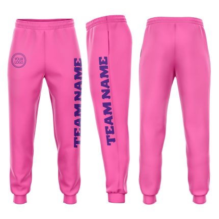 Pink Purple Fleece Jogger Sweatpants for Women - Custom Comfy Casual Wear Custom Pink Purple Fleece Jogger Sweatpants