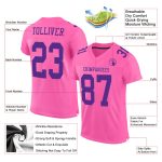 Custom Pink Purple Authentic Football Jersey - Personalized Mesh Sportswear Custom Pink Purple Mesh Authentic Football Jersey