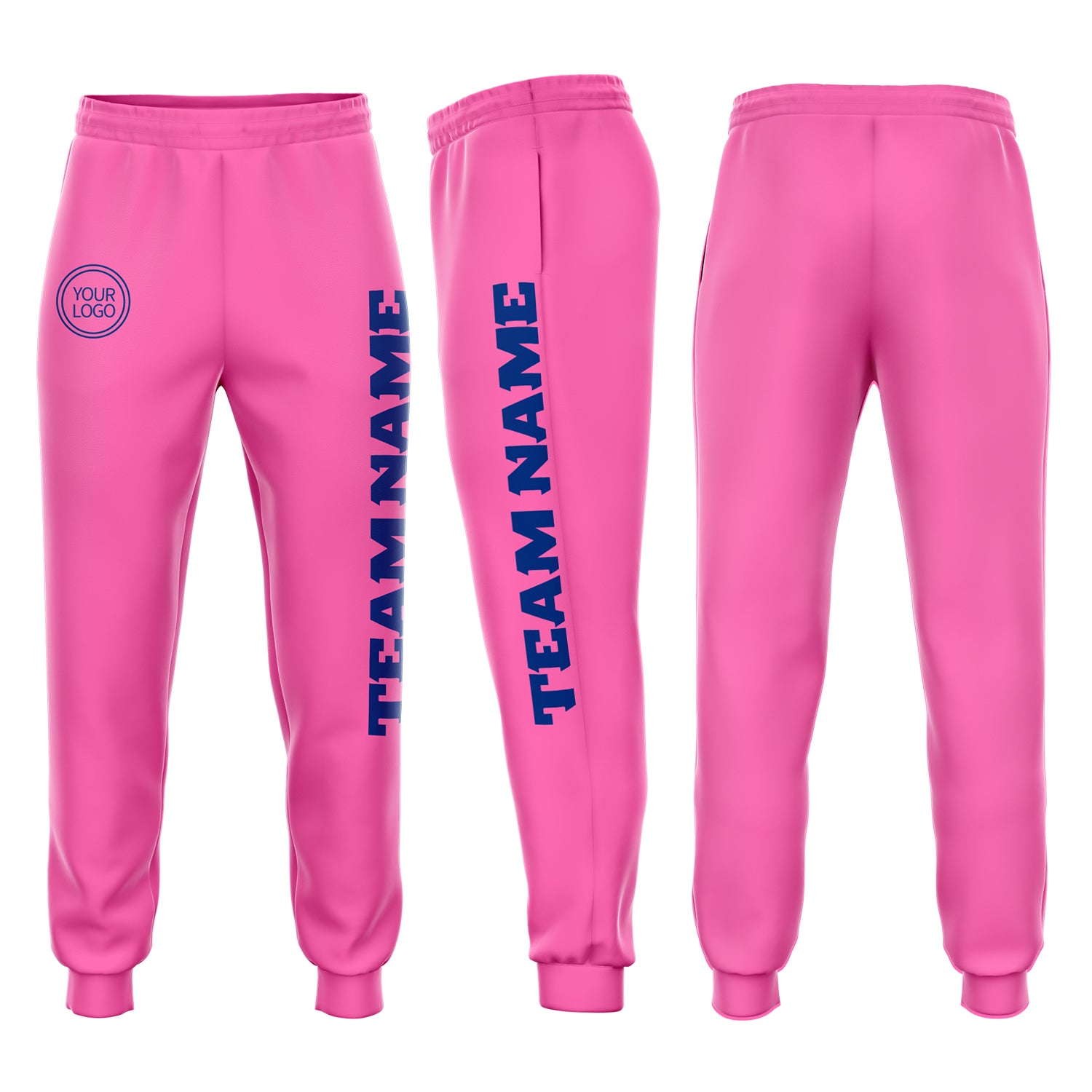Custom Pink Fleece Jogger Pants for Women - Cozy Royal Sweatpants Custom Pink Royal Fleece Jogger Sweatpants