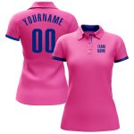 Custom Pink Golf Polo Shirt for Performance Wear Custom Pink Royal Performance Golf Polo Shirt