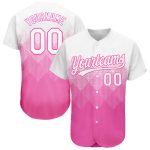 3D Pattern Baseball Jersey - Custom Pink White Design Authentic Sports Apparel Custom Pink White 3D Pattern Design Authentic