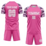 Custom Pink White Camo Soccer Jersey for Sublimation | Performance Uniform Custom Pink White-Camo Sublimation Soccer Uniform