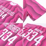 Custom Pink White Sublimation Soccer Jersey for Kids and Adults - Style 8018 Custom Pink White Sublimation Soccer Uniform