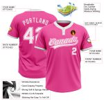 Custom Softball Jersey Pink White Unisex Two-Button Design for Comfort Custom Pink White Two-Button Unisex Softball Jersey