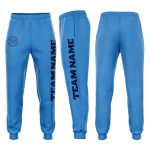 Custom Powder Blue Fleece Joggers for Men and Women - Comfortable Navy Sweatpants Custom Powder Blue Navy Fleece Jogger Sweatpants