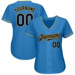 Custom Powder Blue Navy Gold Baseball Jersey - Authentic Design for Sports Fans Custom Powder Blue Navy-Gold Authentic Baseball