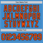 Custom Powder Blue Performance T-Shirt - Orange and Black Design for Men Custom Powder Blue Orange-Black Performance T-Shirt